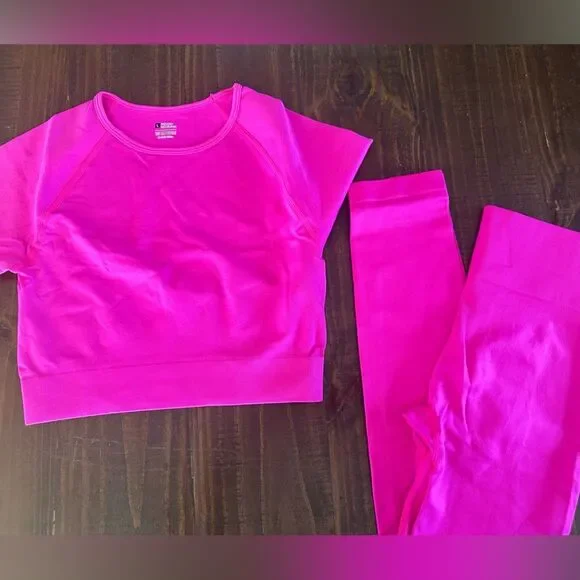 Hot Pink Large Activewear Set Seamless leggings - Picture 2 of 3